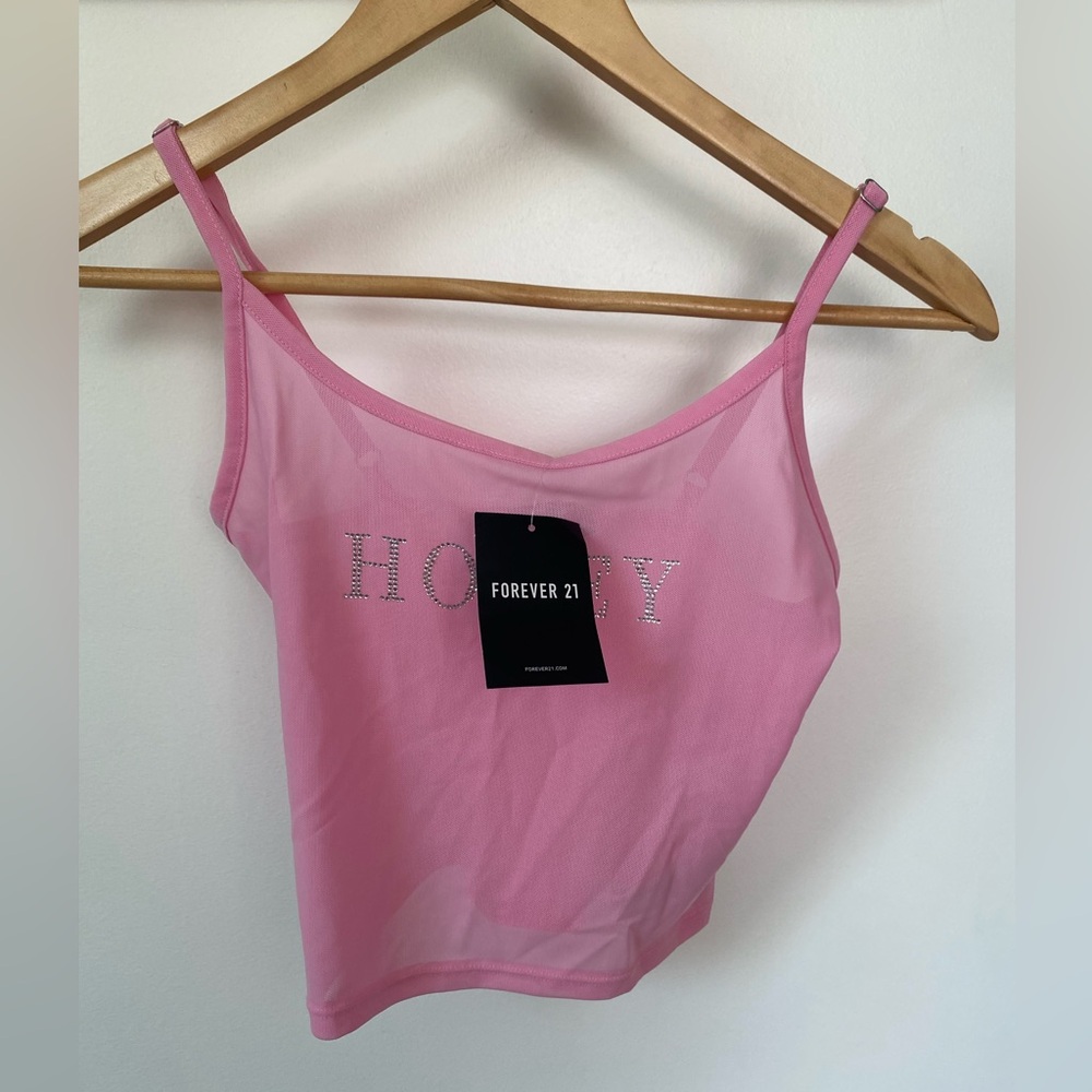 Brand new mesh pink tank top
